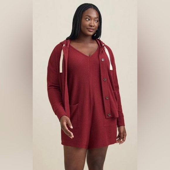 Torrid Super Soft Plush Waffle Hooded
Button Front Lounge Cardigan Large NWT - Picture 2 of 14